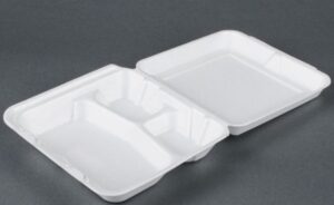YFHL8803 - 8X8 Foam Hinged Container, 3-Compartment - 150 ct