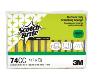 Scotch-Brite - Medium Duty Green/Yellow Scrub Sponges 74CC, 6x4 - 10 Ct
