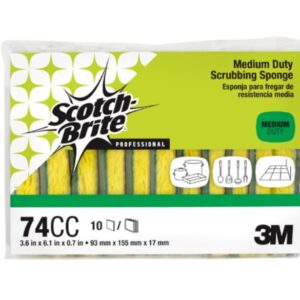 Scotch-Brite - Medium Duty Green/Yellow Scrub Sponges 74CC, 6x4 - 10 Ct