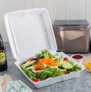 Sunset - YFHL -9901 - 9x9 Foam Hinged Container 1 Compartment  - 150 ct - Image 2