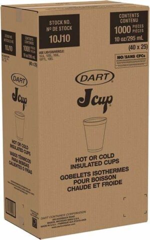 Dart - 10J10 - 10 Oz White Foam Cup - 1000 Ct - Image 2