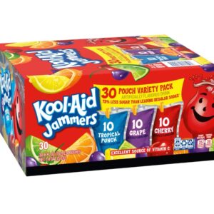 Kool-Aid Jammers - Variety Pack (Tropical Punch, Grape & Cherry), 40 Ct, 6 Oz
