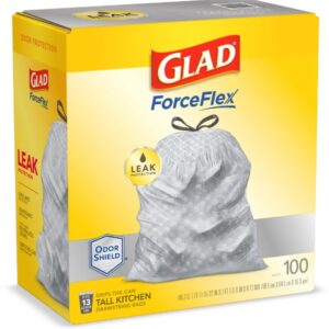 Tall Kitchen Drawstring Trash Bags, 13 Gallon- 100ct