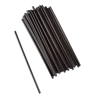 Skyline - 7.75" Black Unwrapped Paper Straw, 600 Ct