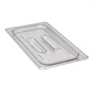 Camwear Food Pan Lid, Third Size, Notched With Clear Handle