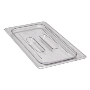Camwear Food Pan Lid, Third Size, Notched With Clear Handle