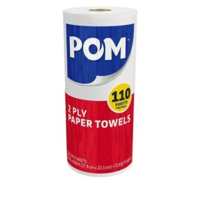 POM Individually Wrapped 2-Ply Paper Towels - 110 sheets/roll, 30 rolls