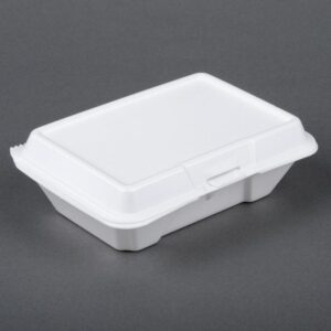Dart - White Foam Hinged Lid Container, 9x6x3 - 200 Ct ( Tacos serving )