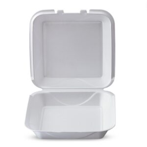 Darnel - DU405101V  White Hinged Lid Foam Container - 500 Ct