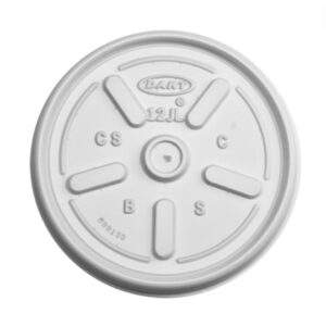 Dart - 12JL - White Vented Lid - 1000/12 Oz