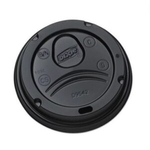 Dixie Sip-Through Dome Hot Cup Lids, Black 12-20 oz / 500 Ct