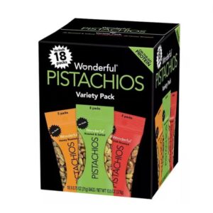 Wonderful No Shells Variety Pack Pistachios, 0.75 oz. 18 Ct