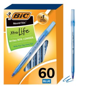 BIC Round ballpoint pens MP translucent barrel blue Ink - 60 Ct