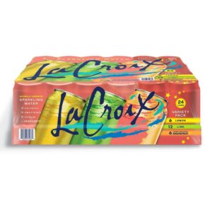 LaCroix Sparkling Water (Tangerine Black razzberry Limoncello)  Variety Pack 12oz  24Ct