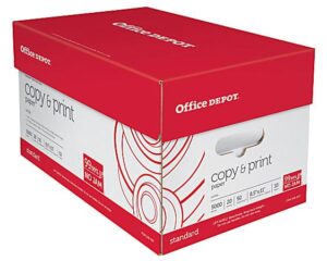 Office Depot® Multi-Use Printer & Copy Paper, Letter (8.5" x 11"), 5000 Sheets Per Case/10 Ream