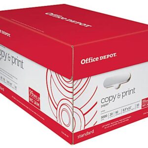 Office Depot® Multi-Use Printer & Copy Paper, Letter (8.5" x 11"), 5000 Sheets Per Case/10 Ream