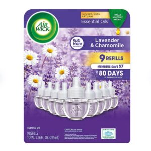 Air Wick Essential Oil Air Freshener, Lavender & Chamomile, 9 Refills