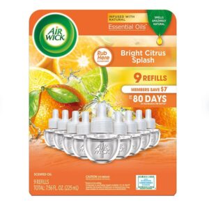 Air Wick Scented Oil Air Freshener, Bright Citrus, 9 refills
