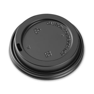 Dart - Black Traveler Cappuccino-Style Dome Lid - 10-24oz/100 ct