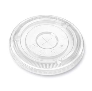 Clear X-Slot Flat Lid for 16, 20, 24 oz Cold Cups - 100 ct