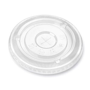 Clear X-Slot Flat Lid for 16, 20, 24 oz Cold Cups - 100 ct