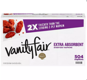 Vanity Fair Extra Absorbent 2-Ply White Paper Napkins  6/504Ct