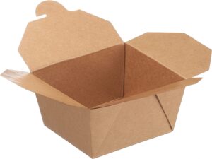 Sunset- Folded paper take out container #8 Kraft 300Ct - Image 2