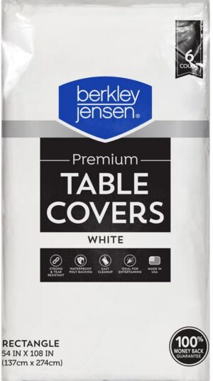 Berkley Jensen White Tablecover 54in x180in 6Ct