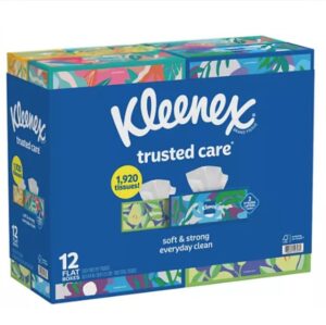 Kleenex Trusted Care 2-ply Facial Tissues 12 boxes, 160 tissues/box