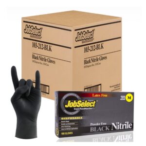 Powder -Free Black Nitrile Gloves, Size Medium - 10/ 100 Ct