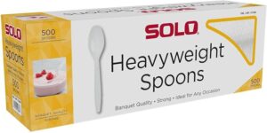 Solo Heavyweight Plastic Spoon White 500Ct
