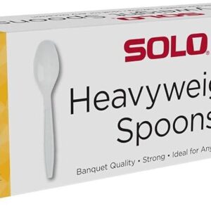 Solo Heavyweight Plastic Spoon White 500Ct