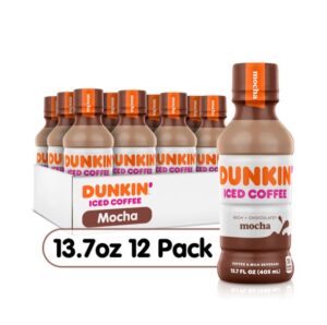 Dunkin' Donuts Mocha Iced Coffee Bottles, 13.7 fl oz, 12 Pack