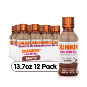 Dunkin' Donuts Mocha Iced Coffee Bottles, 13.7 fl oz, 12 Pack