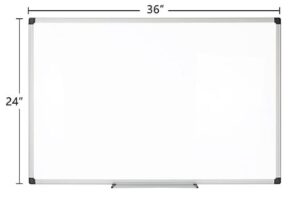 Realspace™ Magnetic Dry-Erase Whiteboard, 24" x 36", Aluminum Frame With Silver Finish
