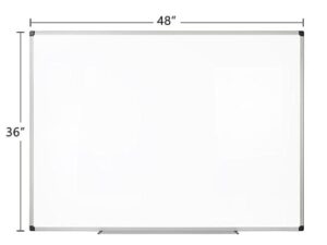 Realspace™ Magnetic Dry-Erase Whiteboard, 36" x 48", Silver Frame