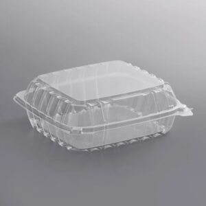 Dart - C90PST1 - ClearSeal Hinged Lid Plastic Container, 8x8 - 250 ct