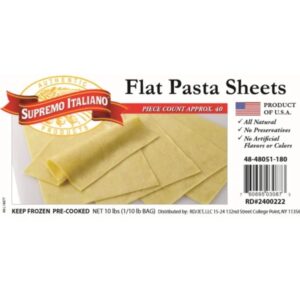 Frozen Supremo Italiano - Flat Pasta Sheets - 10 lbs