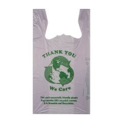 Plastic T-Shirt Bags, with Recycle Content Print - 1/6 size 500Ct