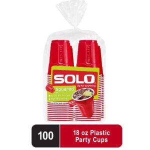 Solo - Red Party Plastic Disposable Cups 100 Ct 18oz