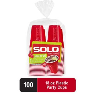 Solo - Red Party Plastic Disposable Cups 100 Ct 18oz