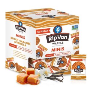 Rip Van Wafels Dutch Caramel Mini Stroopwafels – Baked, Low Carb, Low Sugar, Non-GMO  Keto  32 Ct