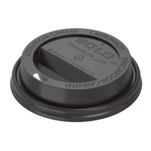 Solo - Traveler Black plastic lids 12oz - 1000 Ct